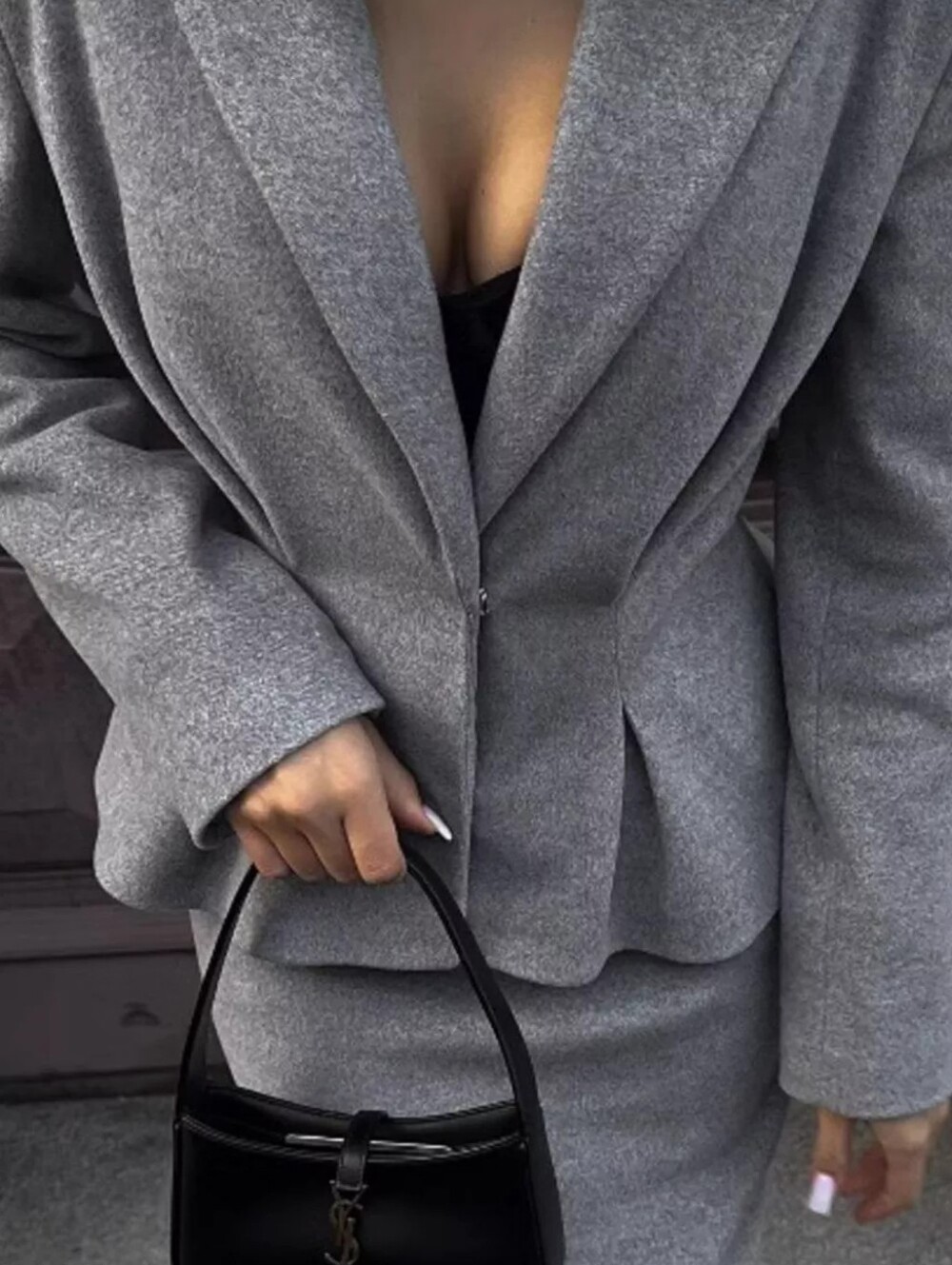Peplum Blazer and Skirt Set - Picture 3 of 3